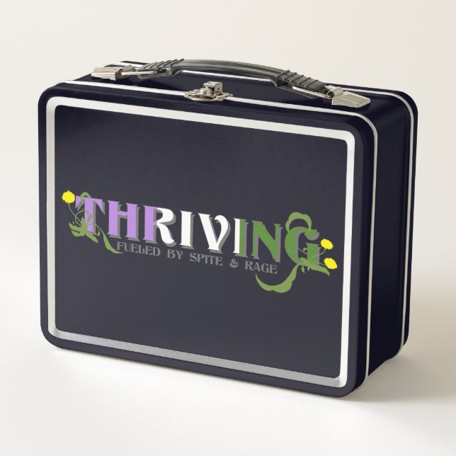 Thriving Genderqueer Pride Metal Lunch Box (Front)