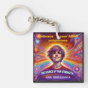 Thriving With ADHD*Embrace Your ADHD Uniqueness Keychain