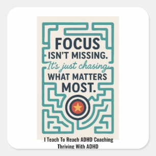 Thriving With ADHD Square Sticker
