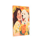 Thriving Woman & Rescue Dog Floral Portrait