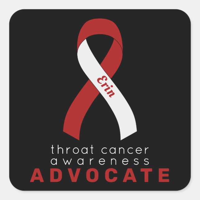 Throat Cancer Advocate Black Square Sticker (Front)