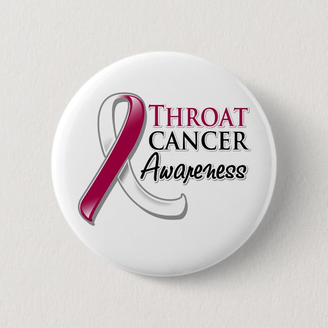 Throat Cancer Awareness Ribbon 2 Inch Round Button (Front)