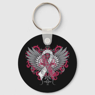 Throat Cancer Cool Wings Keychain