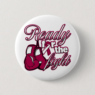 Throat Cancer Gloves Ready For The Fight 2 Inch Round Button