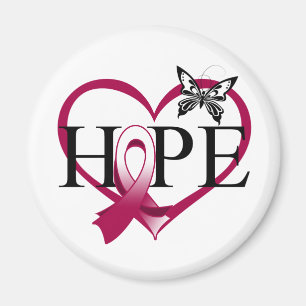 Throat Cancer Hope Butterfly Heart Décor Magnet