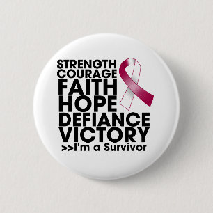 Throat Cancer Hope Strength Victory 2 Inch Round Button