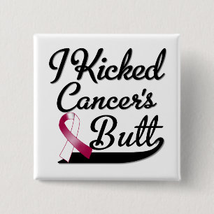 Throat Cancer I Kicked Butt 2 Inch Square Button