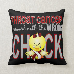 Throat Cancer Messed With Wrong Chick Throw Pillow