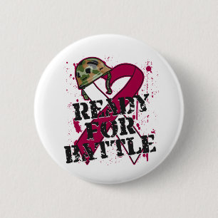Throat Cancer Ready For Battle 2 Inch Round Button