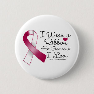 Throat Cancer Ribbon Someone I Love 2 Inch Round Button