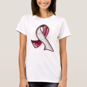 Throat Cancer Slogan Watermark Ribbon T-Shirt