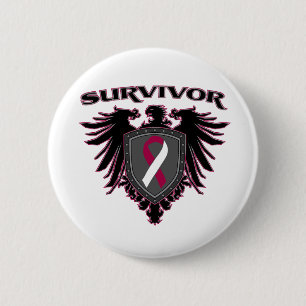 Throat Cancer Survivor Crest 2 Inch Round Button