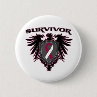 Throat Cancer Survivor Crest 2 Inch Round Button