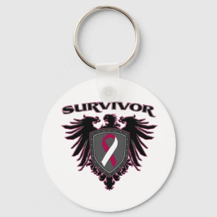 Throat Cancer Survivor Crest Keychain