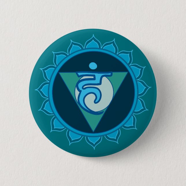 Throat Chakra Badge 2 Inch Round Button (Front)