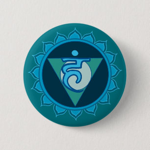 Throat Chakra Badge 2 Inch Round Button