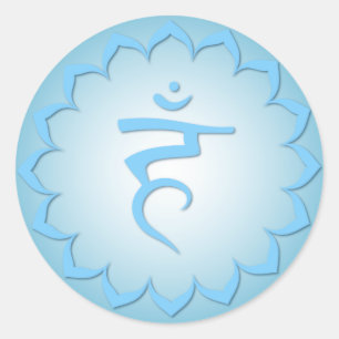 Throat Chakra - Light Blue Classic Round Sticker