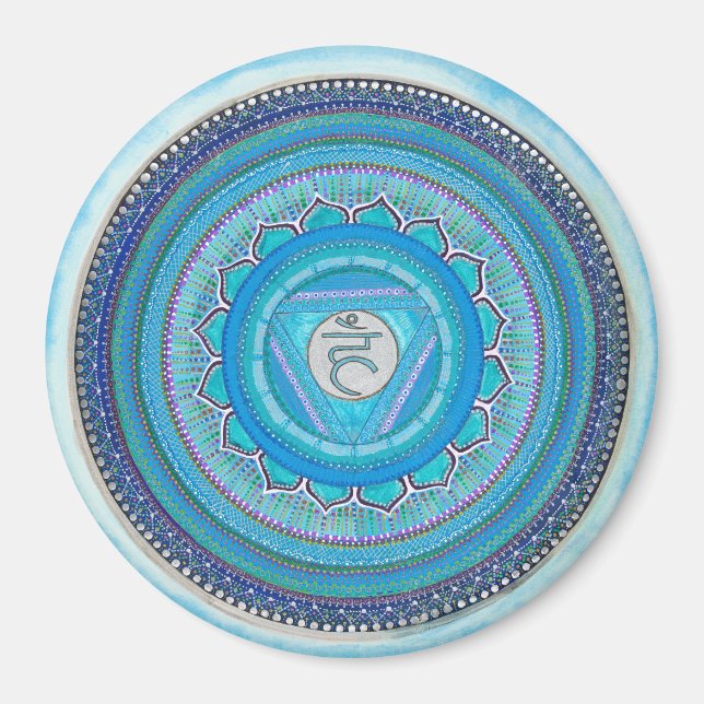 Throat Chakra Mandala Magnet (Front)