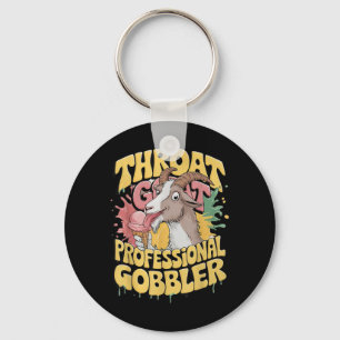 Throat Goat Professional Gobbler Retro Inappropria Keychain