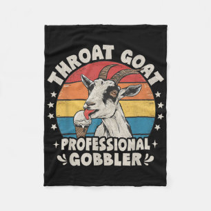 Throat Goat Retro Inappropriate Adult Humor Funny  Fleece Blanket