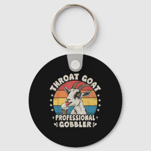 Throat Goat Retro Inappropriate Adult Humour Funny Keychain