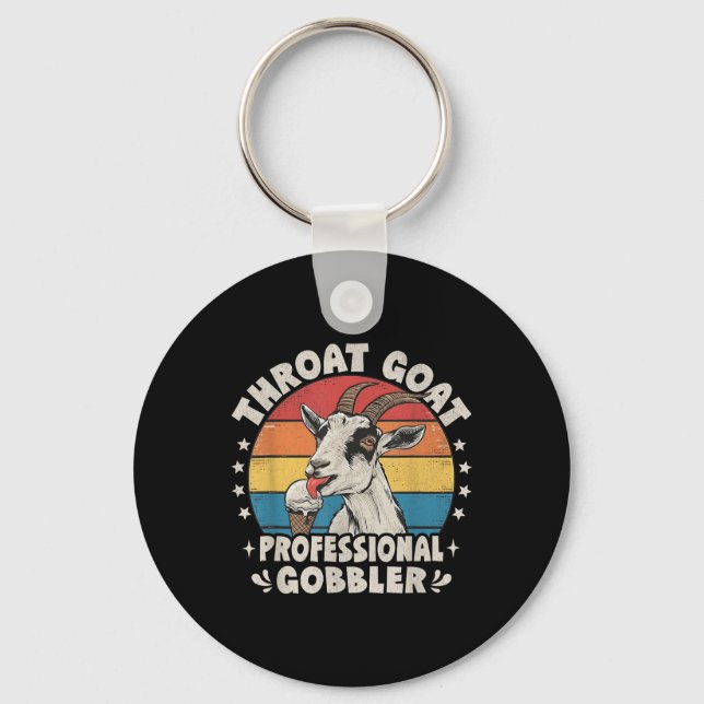 Throat Goat Retro Inappropriate Adult Humour Funny Keychain (Front)