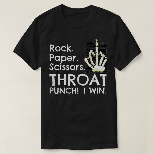 Throat Punch Rock Paper Scissors Inspired Roshambo T-Shirt (Design Front)