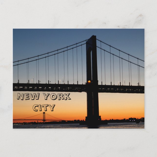 Throggs Neck and Whitestone Bridge Sunset Postcard (Front)