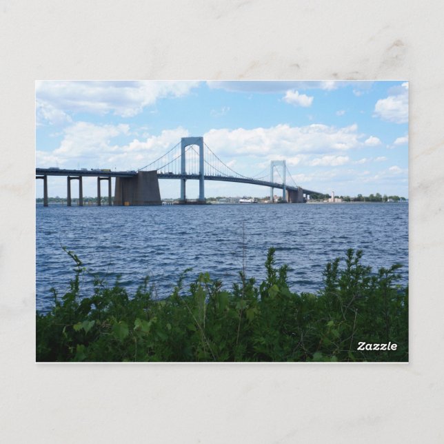 Throgs Neck Bridge Queens New York Postcard (Back)