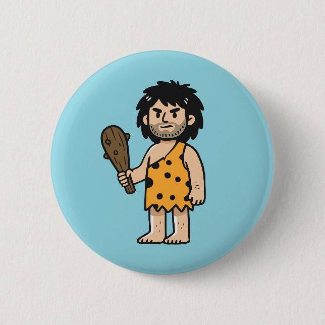 Throk Cave man 2 Inch Round Button (Front)