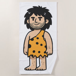 Throk Cave man Beach Towel