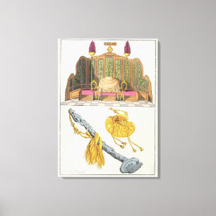 Throne of a Chinese Emperor, Yo-yo sceptre and cap Canvas Print