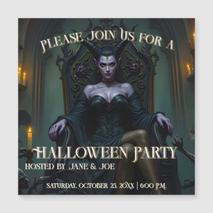 Throned Demon Queen in Candlelight - Invitation