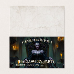 Throned Demon Queen in Candlelight - Invitation