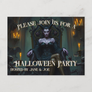 Throned Demon Queen in Candlelight - Invitation