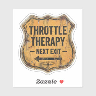 Throttle Therapy Biker Highway Sign Decal