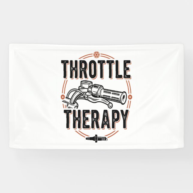 Throttle Therapy Motorcycle Grip Banner (Horizontal)