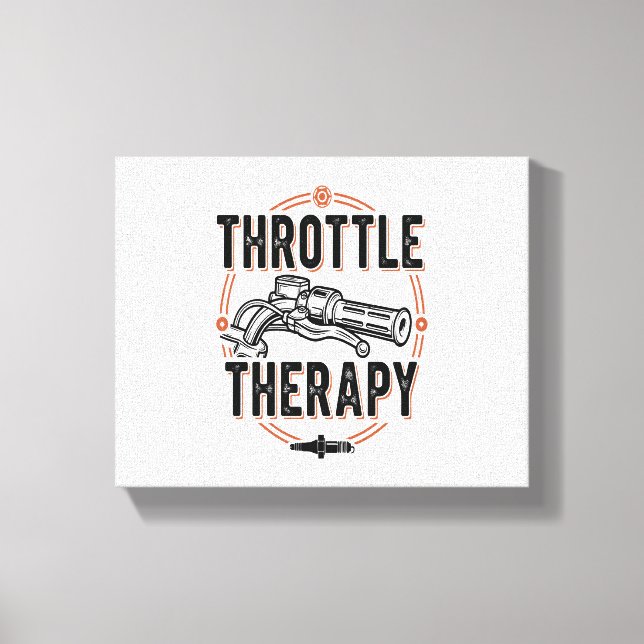 Throttle Therapy Motorcycle Grip Canvas Print (Front)