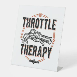 Throttle Therapy Motorcycle Grip Pedestal Sign