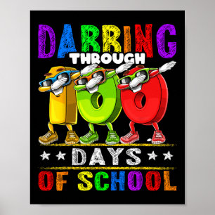 Through 100 Days Of School 100th Day School Kids  Poster