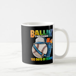 Through 100 Days Of School Baseball Kindergarten B Coffee Mug