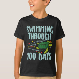 Through 100 Days Turtle 100th Day School Kids Gift T-Shirt