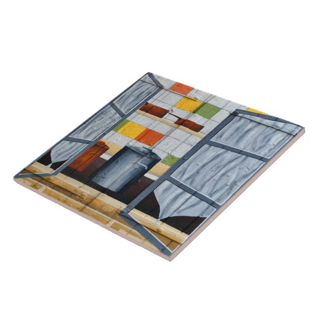 Through a French window. Tile (Side)