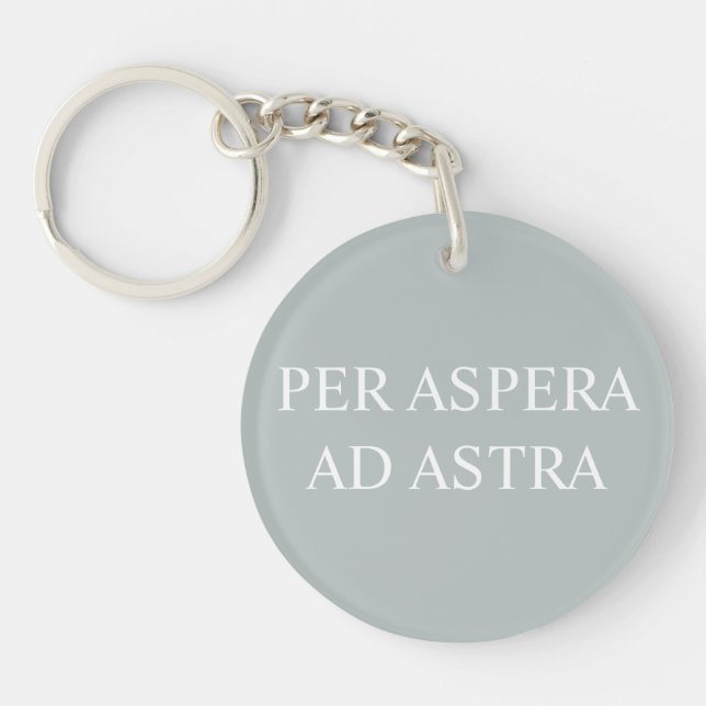 Through Adversity To The Stars Key Ring - Grey (Front)