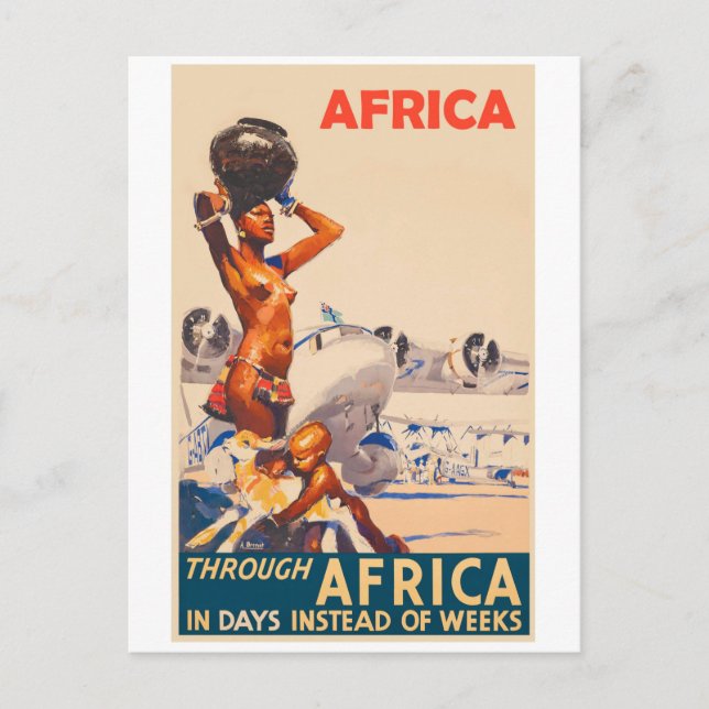 Through Africa in Days Instead of Weeks Postcard (Front)