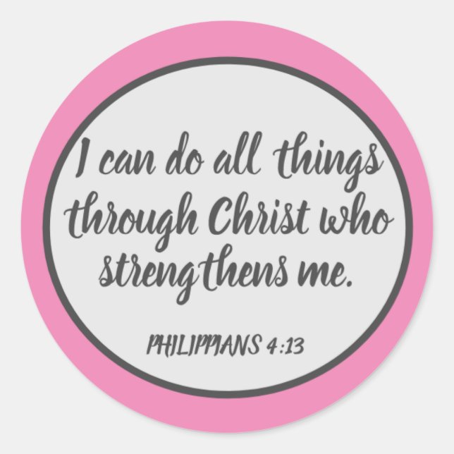 Through Christ PHILIPPIANS 4:13 Sticker Set (Front)