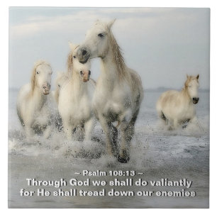 Through God we shall do Valiantly Psalm 108:13 Tile