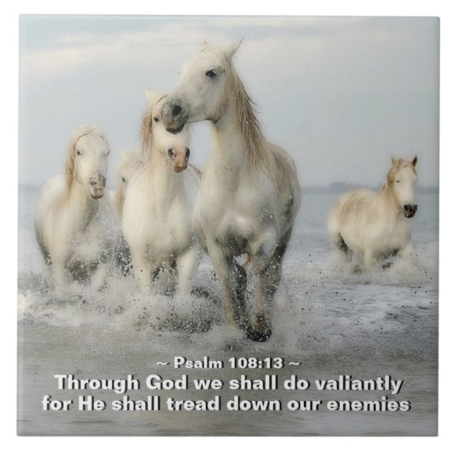 Through God we shall do Valiantly Psalm 108:13 Tile (Front)