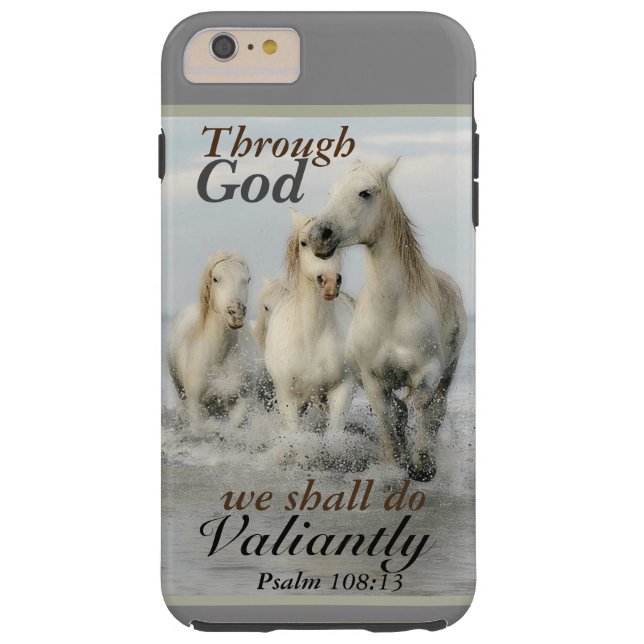 Through God we shall do Valiantly Psalm 108 Horses Case-Mate iPhone Case (Back)