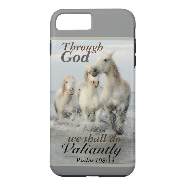 Through God we shall do Valiantly Psalm 108 Horses Case-Mate iPhone Case (Back)